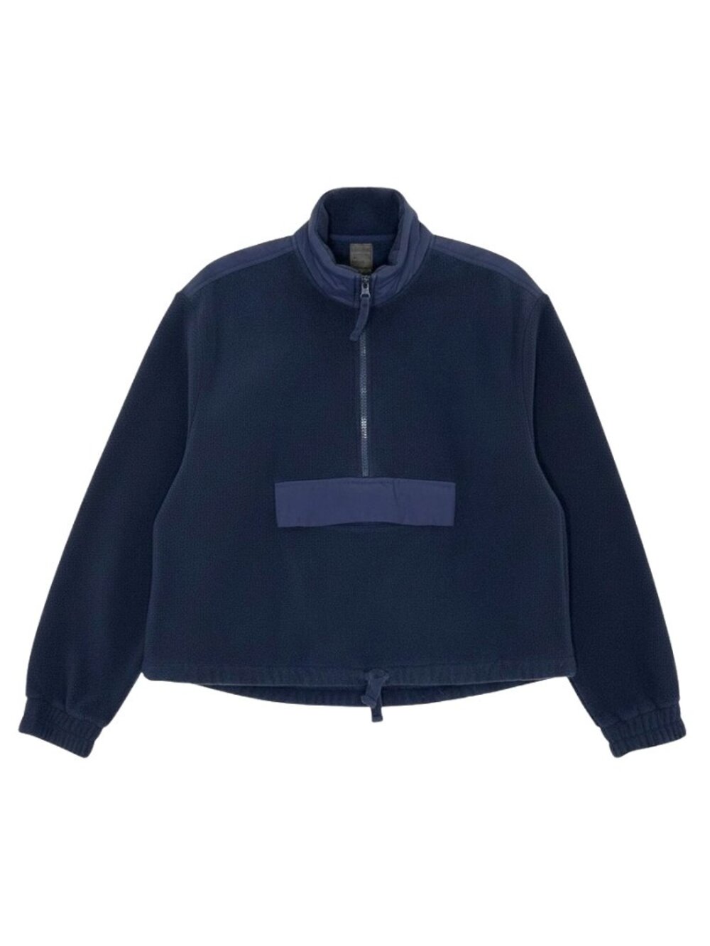 Studio Splendid Pullover Jacket Fleece 1/2 Zip Draw String Navy Blue S